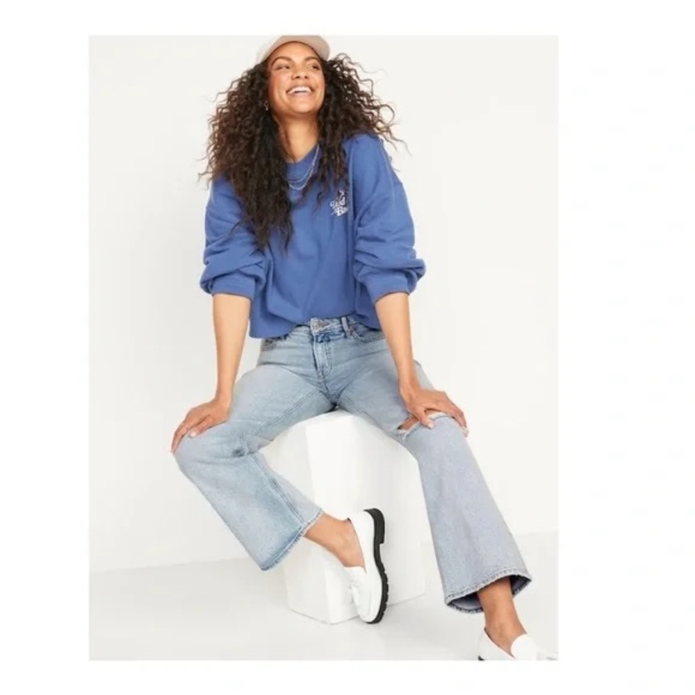 NWOT Old Navy High Rise Ripped Wide-Leg Jeans Tilly SZ-10